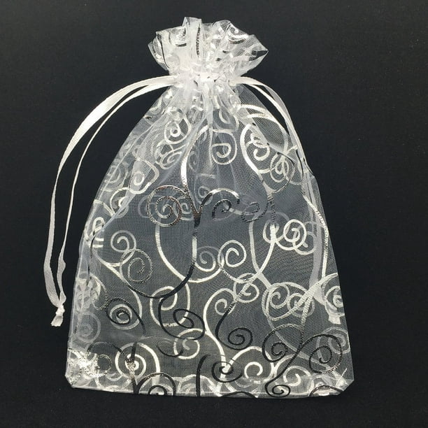 100pcs Organza Pouch Bag Drawstring 3.5"x2.88" 7x9cm Wedding Favor Gift Candy